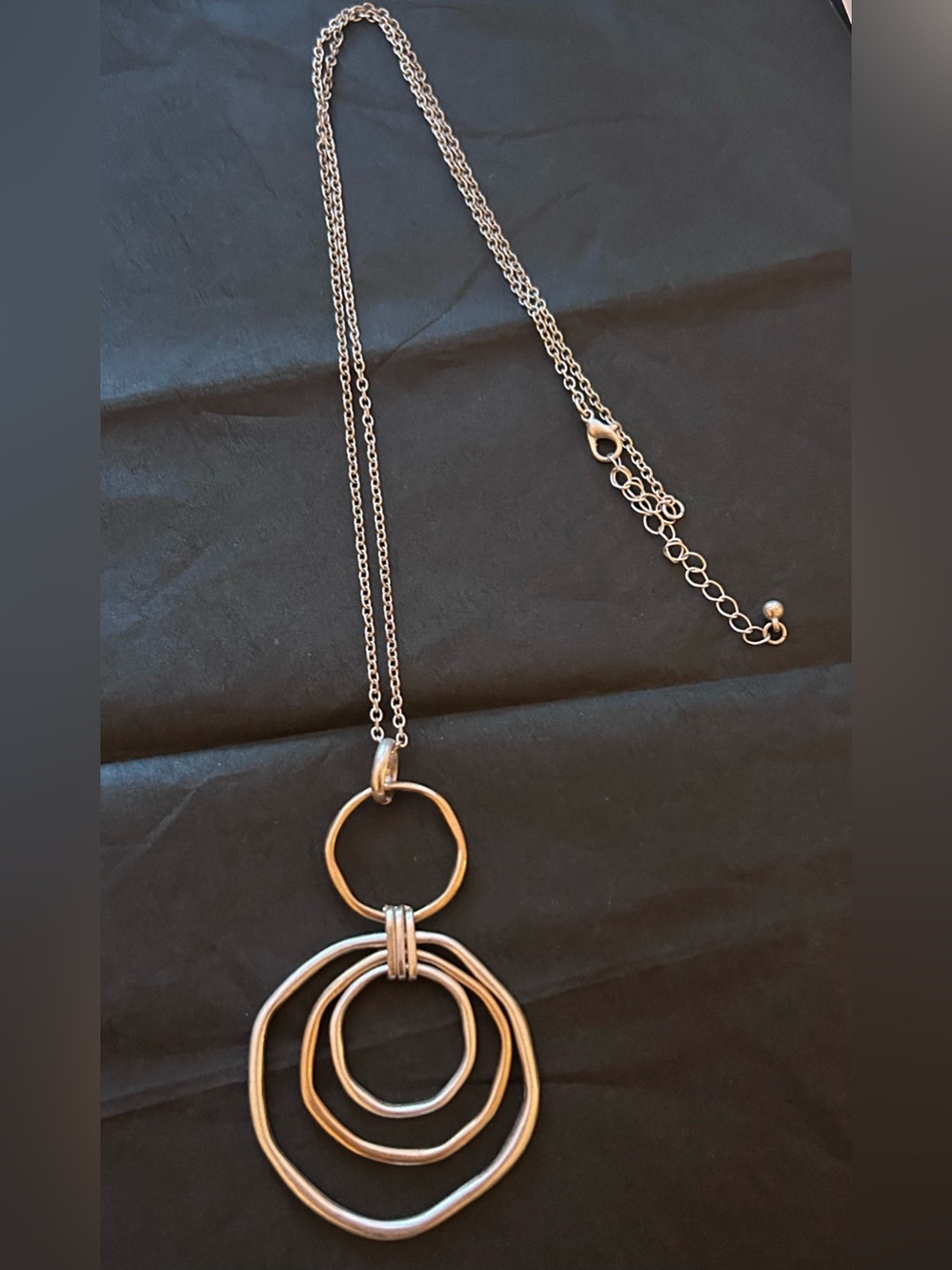 Silver /Gold Multi-Ring Pendant Necklace - Women Jewelry